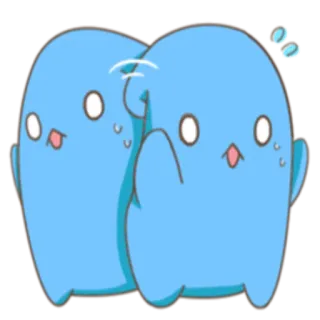😦 7ba6f6b6 Blob, 可爱, 蓝色, 卡通, 动画, 贴纸 telegram sticker