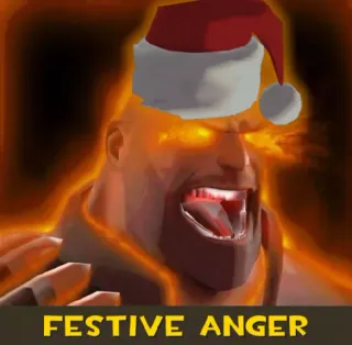 😡 364bc33c Heavy Team Fortress 2 FESTIVE ANGER Team Fortress 2, Heavy, Festif, Colère, Bonnet de Père Noël, Jeu vidéo, Noël telegram sticker