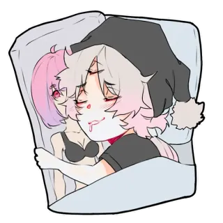 😴 0f66cdf8 śpiący, anime, poduszka, kreskówka, śnić telegram sticker