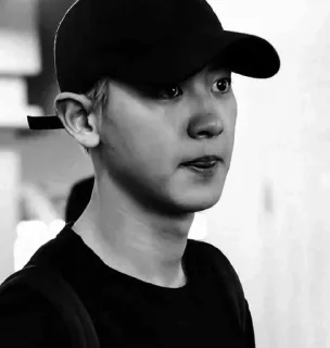 ♠️ 3cb959a8 человек, мужчина, черно-белое, портрет, бейсболка telegram sticker