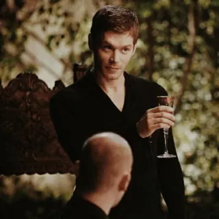 🕯 a7918ea8 Klaus Mikaelson The Originals vampire, cocktail, man, dark telegram sticker