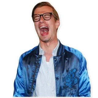 😂 69b05449 мужчина, смех, очки, стикер, счастливый telegram sticker