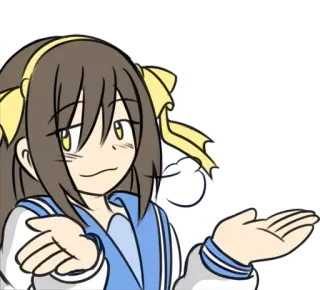 😞 dd4a1739 动漫, 卡通, 女孩, 疑问, 耸肩, 困惑 telegram sticker