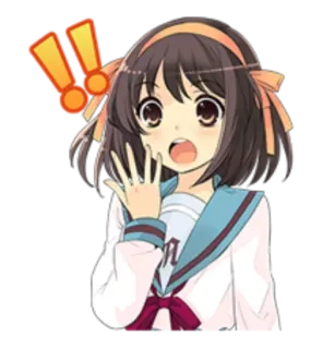 ❗️ ef94cb6d 动漫, 卡通, 女孩, 惊讶, 震惊, 惊叹号, 角色, 可爱 telegram sticker