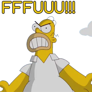 😡 7c6b10cc Homer Simpson The Simpsons FFFFUUU!!! 호머 심슨, 심슨 가족, 화난, 좌절한, 만화 whatsapp sticker