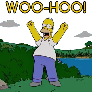 🙌 94a5a49b Homer Simpson The Simpsons WOO-HOO! 호머 심슨, 우후, 신남, 만화, 심슨 가족 whatsapp sticker