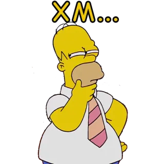 🤔 b8a0fefb Homer Simpson The Simpsons XM... 생각, 심슨 가족, 호머 심슨, 만화, 혼란, doh whatsapp sticker