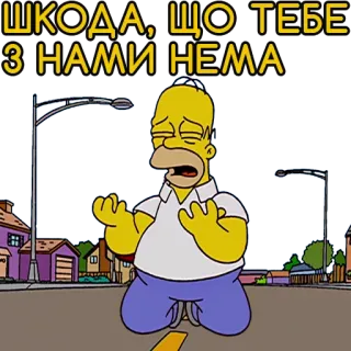 😭 f5384a5a Homer Simpson The Simpsons ШКОДА, ЩО ТЕБЕ З НАМИ НЕМА 호머 심슨, 슬픔, 상실, 만화, 심슨 가족 whatsapp sticker