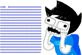 😫 6f9da2f5 John Egbert Homestuck Homestuck, John Egbert, Webcomic, zszokowany, nastolatek, ilustracja telegram sticker