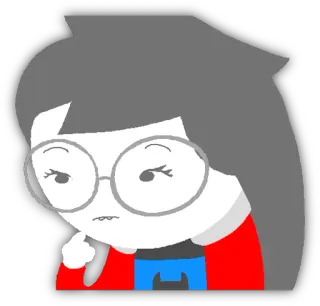 🤔 8ceda3b2 Jade Harley Homestuck Kreskówka, Postać, Kobieta, Okulary, Zamyślony telegram sticker