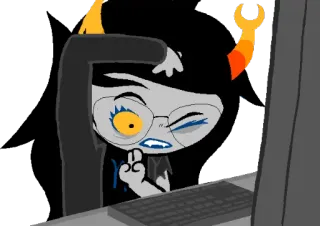 ♏ cd14eb4c kreskówka, środkowy palec, obraźliwe, gest, Homestuck telegram sticker