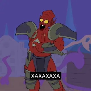 😁 32d9960a XAXAXAXA demon, evil, monster, fantasy, creature, cartoon, occult telegram sticker