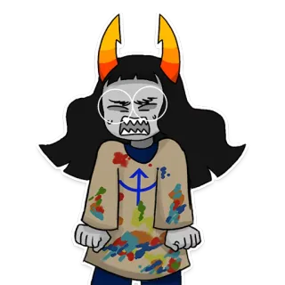 😖 5e3b8dfd trol, horens, grijze huid, boos, personage, illustratie whatsapp sticker