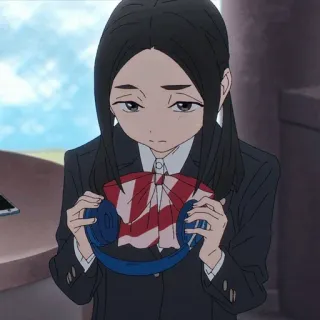 🏷 07e496dd Anime, Schuluniform, Kopfhörer, Mädchen, Traurig, Schüler telegram sticker
