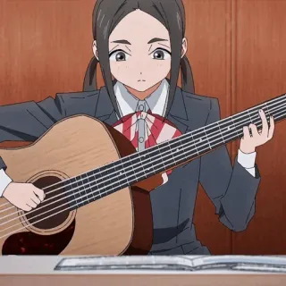 🏷 32036b41 Anime, Musik, E-Bass, Schuluniform, Cartoon, Musikinstrument telegram sticker