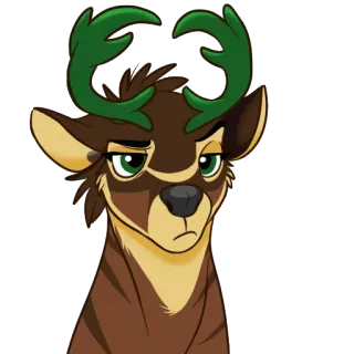 😑 4319cd39 鹿, 動物, 漫画, 哺乳類, 野生動物, イラスト telegram sticker