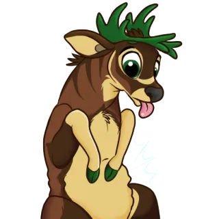 🍔 4bc5ef7b 鹿, 動物, 漫画, かわいい, 面白い, 舌出し, イラスト telegram sticker