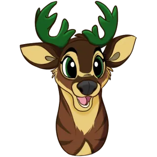 😀 f687ea77 鹿, 動物, 漫画, かわいい, 哺乳類, 野生動物 telegram sticker