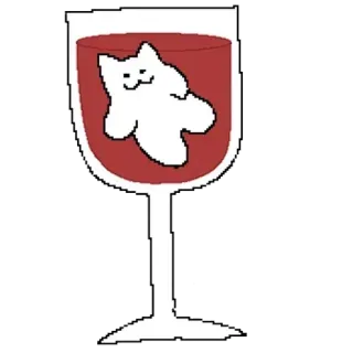 🍷 13c3ca8e gatto, vino, bicchiere, carino, adesivo, animale, cartone animato whatsapp sticker