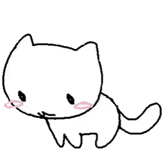 😀 151b9f9f gatto, gattino, carino, animale, bianco, cartone animato whatsapp sticker
