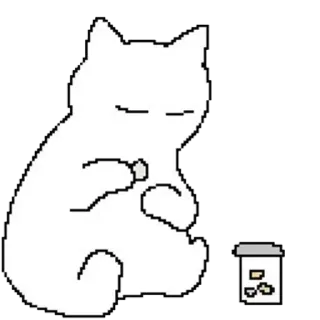 😞 8bfa91f8 gatto, carino, animale, adesivo, bianco whatsapp sticker