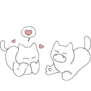 ❤️‍🩹 8d8d45b1 gatto, cartone animato, animale, amore, cuore, carino whatsapp sticker