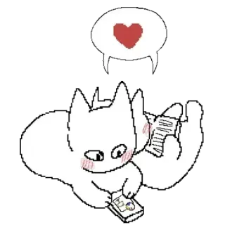 ❤️‍🩹 92a8be5b gatto, amore, cuore, carino, gatto bianco, cartone animato, animale whatsapp sticker
