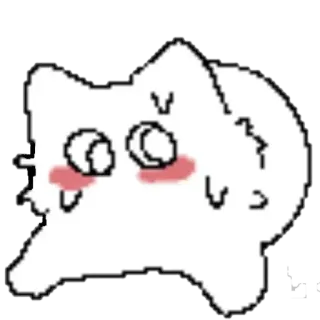 😳 c32ea415 gatto, carino, arrossire, animale, kawaii, bianco, cartone animato whatsapp sticker