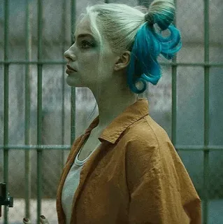 😐 9c42ca98 Harley Quinn Suicide Squad harley quinn, suicide squad, dc comics, margot robbie, penjahat, antihero, tahanan, jumpsuit oranye telegram sticker