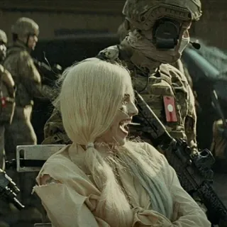 😂 eb828d28 Harley Quinn Suicide Squad film, aksi, tentara, prajurit, Harley Quinn, Suicide Squad, karakter telegram sticker