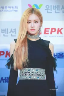 💫 4d8985dc Rose kpop, singer, rose, blackpink, celebrity, woman, blonde whatsapp sticker