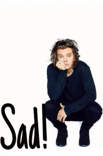 😢 3039640c Harry Styles Sad! 悲しい, ポートレート, 有名人, 表情, 憂鬱 telegram sticker