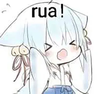 ❄️ c1542a06 rua! anime girl, kawaii, cute, excited, cat ears telegram sticker