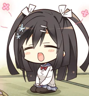 ❄️ d627f5b4 anime, chibi, schoolgirl, cute, kawaii telegram sticker