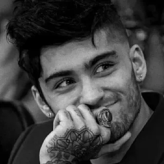 😐 191ad13a Zayn Malik Zayn Malik, singer, celebrity, portrait, black and white, tattoo, One Direction telegram sticker