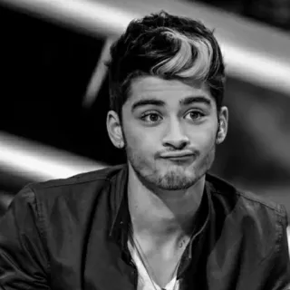 😐 1a84f03a Zayn Malik Zayn Malik, singer, celebrity, person, portrait, black and white telegram sticker