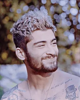 😂 e53a4706 Zayn Malik singer, celebrity, portrait, tattoo, man, beard telegram sticker