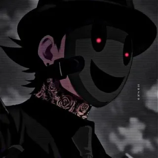 😷 2b857970 anime, masked character, hat, dark, tattoos, mystery telegram sticker