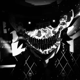 🚬 645cb5b7 D四破壊× monster, horror, creepy, scary, black and white telegram sticker