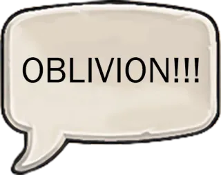 💥 7c9ef4ef OBLIVION!!! 忘却, ステッカー, 吹き出し, テキスト, 叫び, 感嘆符 telegram sticker