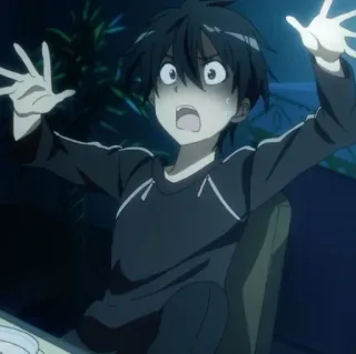 😳 1c117f00 anime, asustado, impactado, dibujos animados, reacción whatsapp sticker