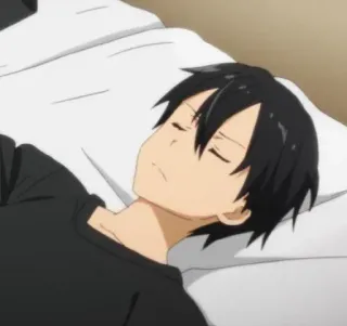 💤 2e2b819e Kirito Sword Art Online Anime, Durmiendo, Kirito, Sword Art Online, Masculino, Cama, Descansando whatsapp sticker
