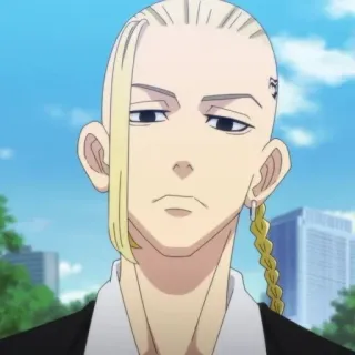 🍙 6569aad4 Ken Ryuguji Tokyo Revengers Anime, Personaje, Pelo Rubio, Serio, Cool, Tatuaje whatsapp sticker