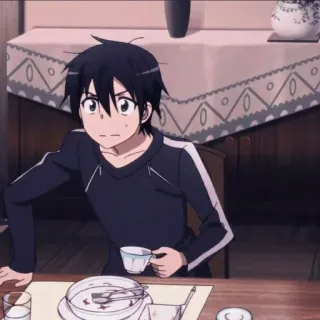 😦 70f8b570 Kirito Sword Art Online Anime, Sword Art Online, Kirito, Personaje, Interior whatsapp sticker