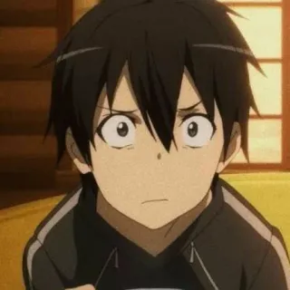 😳 78383148 Kirito Sword Art Online Anime, Kirito, Sword Art Online, Personaje, Impactado whatsapp sticker