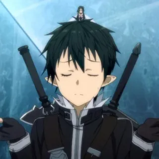 😌 cb291300 Kirito Sword Art Online Anime, Kirito, Sword Art Online, Personaje, Videojuego, Fantasía whatsapp sticker