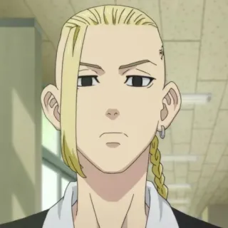 🍙 d392a15f Draken Tokyo Revengers Anime, Personaje, Pelo Rubio, Trenza, Pendiente, Calmado, Serio whatsapp sticker