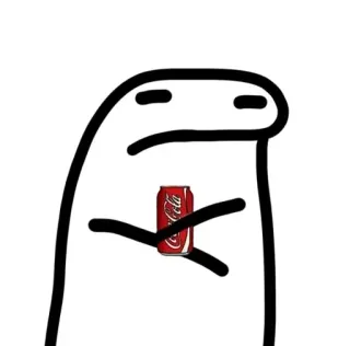 😒 a125c8a0 sticker, dessin animé, boisson, coca-cola, canette, boire whatsapp sticker