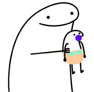 👶 eaca2e75 bonhomme allumette, bébé, couche, tétine, dessin animé, minimaliste whatsapp sticker