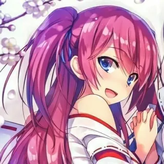 💕 0bcd1d54 动漫, 女孩, 粉色头发, 可爱, 漫画, 插画, 角色 telegram sticker